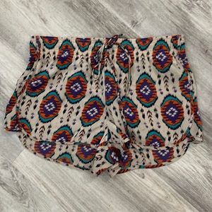 Rory Beca Silk Shorts Geometric Aztec. Size Medium